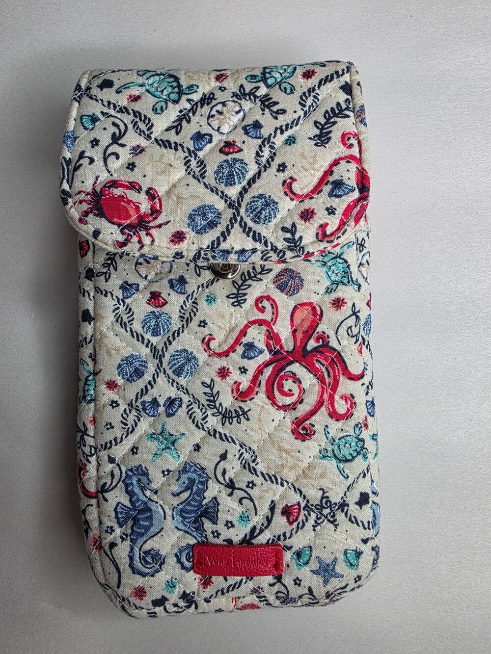 Vera Bradley Quilted Nautical Sea Life Case Pouch Snap Closure.Marinecore.